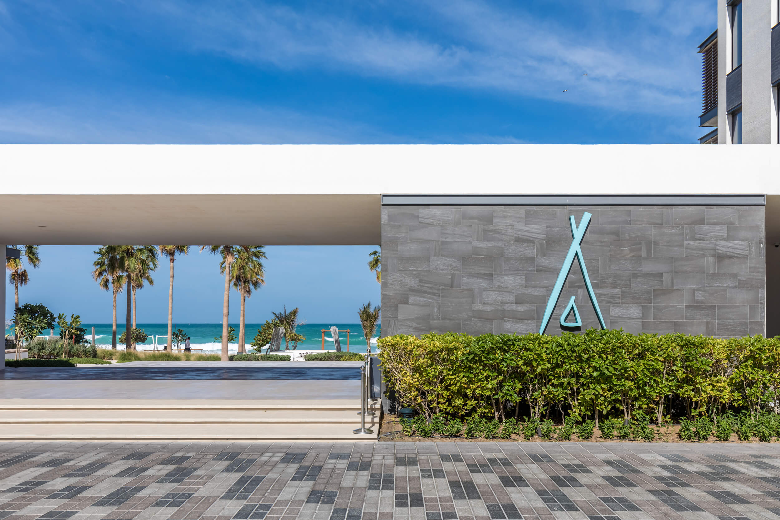 Nikki Beach logo on grand entrance