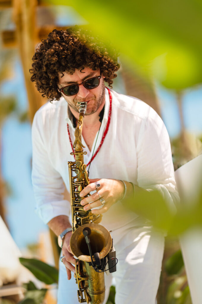 guest Steve Sax playing the saxophone