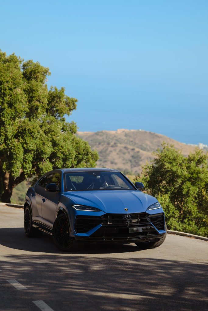 Lamborghini on a mountain road